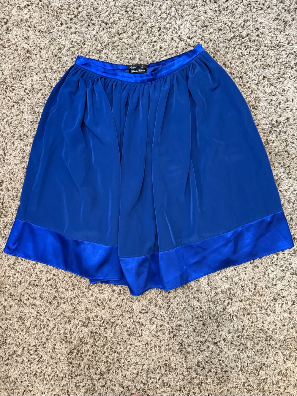 Spiegel Cobalt Blue Circle Skirt with Satin Hem